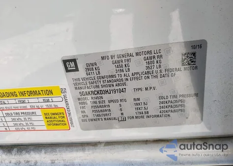 2017 Buick Enclave Premium from USA, damaged, VIN 5GAKRCKD3HJ191047